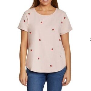 Vintage America Blush Strawberry Print Women's Tee